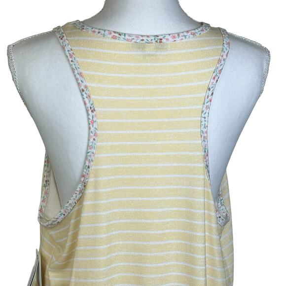 PJ Salvage Tank Size XL Striped Fields Yellow Sunshine Casual Recycled Fabric - Picture 4 of 11